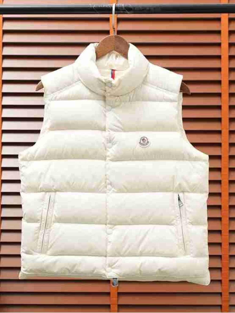 Moncler Cream Quilted Down Vest